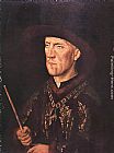 Jan Van Eyck Canvas Paintings - Portrait of Baudouin de Lannoy